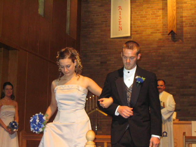 Part of the wedding court in the recessional