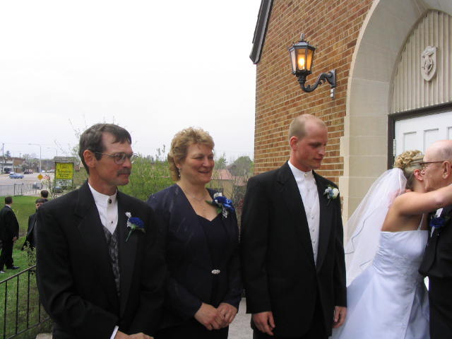 The brides parents Sandy and Dan