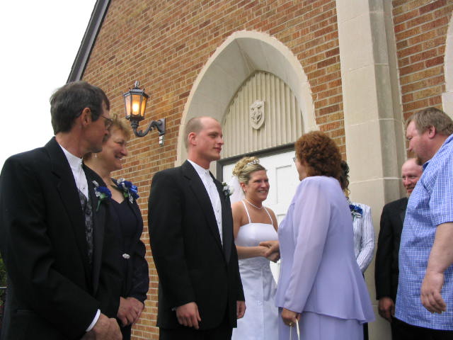 Nathan and Kelly on the receiving line