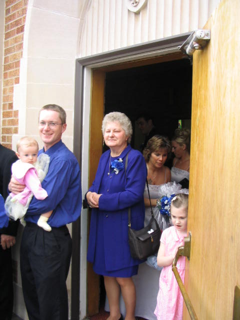 Alice Sperber and family at the receiving line