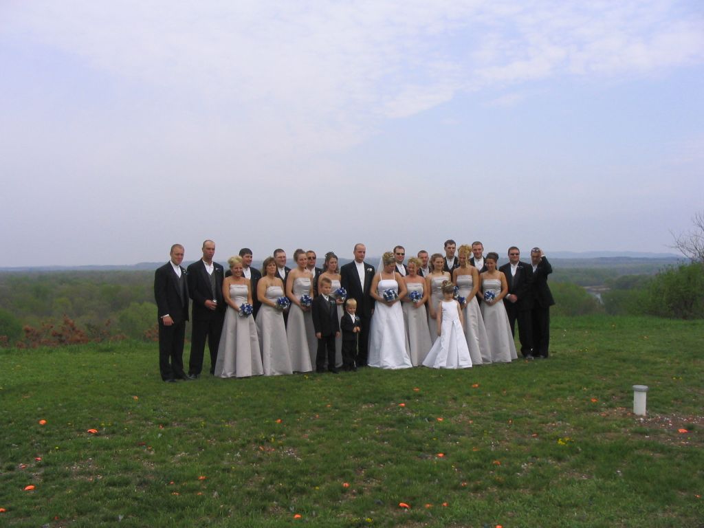 The wedding party at the dance and reception