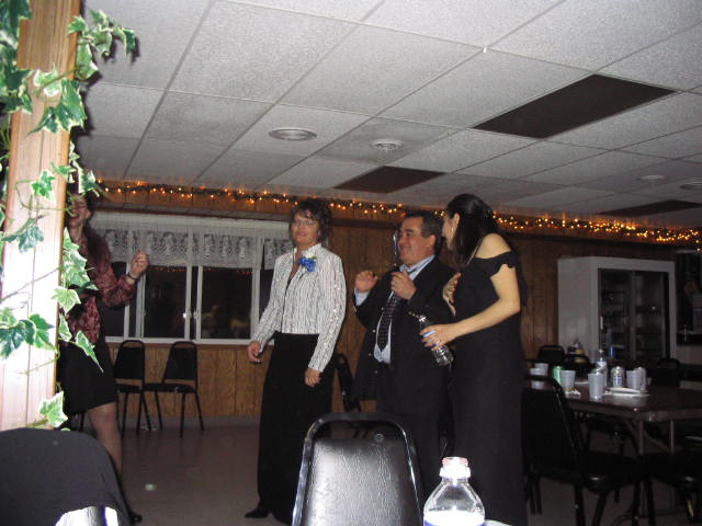 Helton Sherri and Silesa do the Chicken Dance