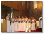 The bridesmaids all in a row