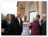 Receiving line outside the church