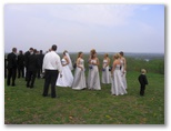 Meandering wedding party
