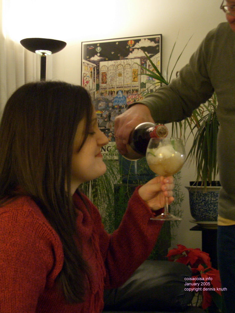 Thacila gets a snowy drink