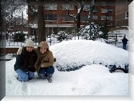 A car buried in the snow