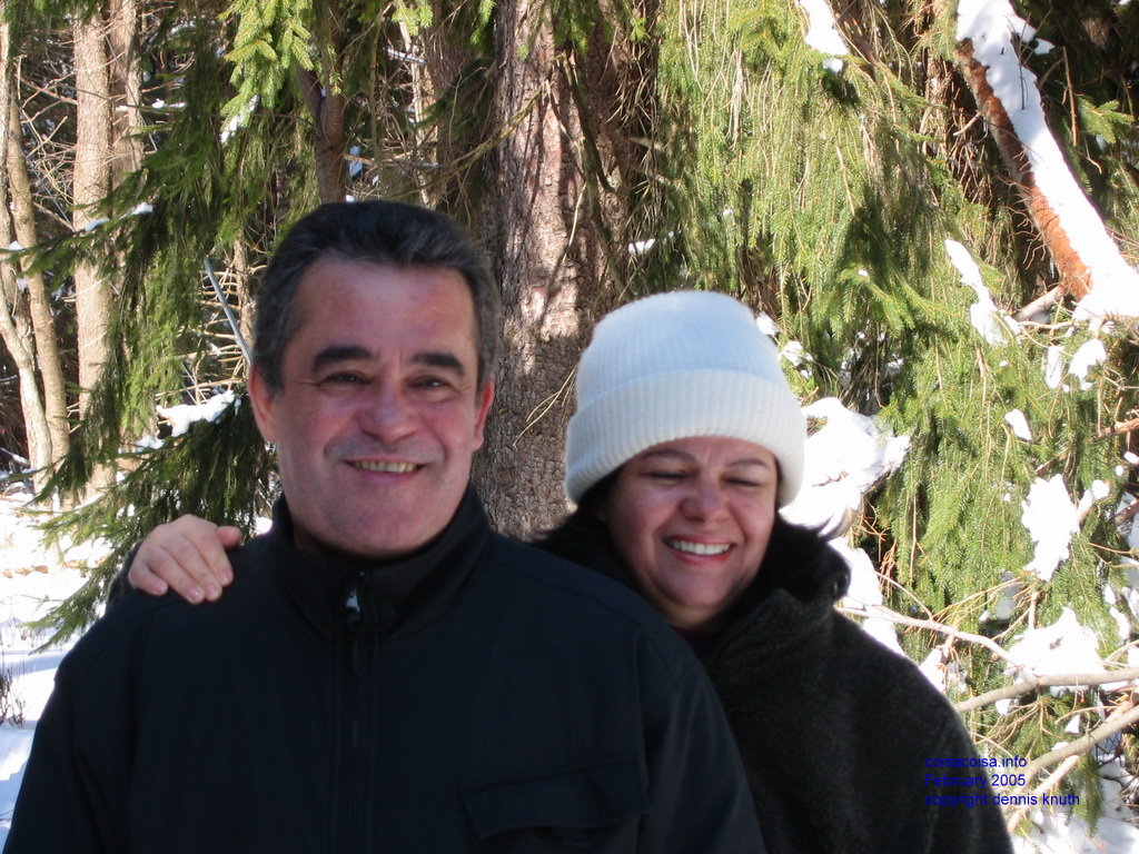 Brother and sister laugh