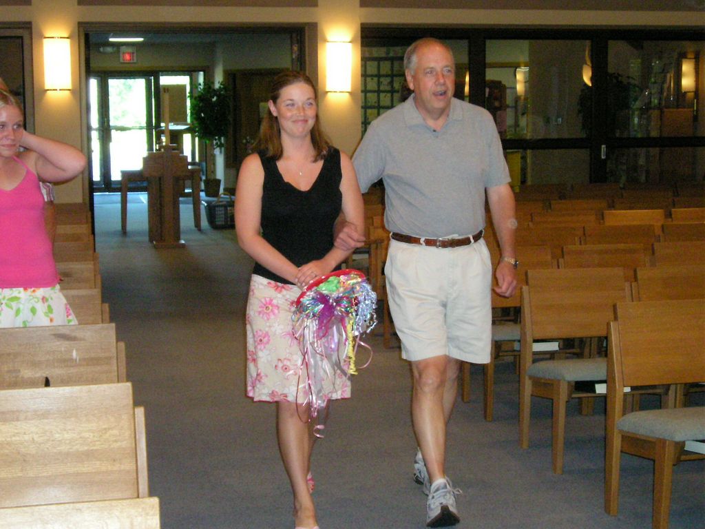 Julia Walks the Bridal Aisle with her Dad