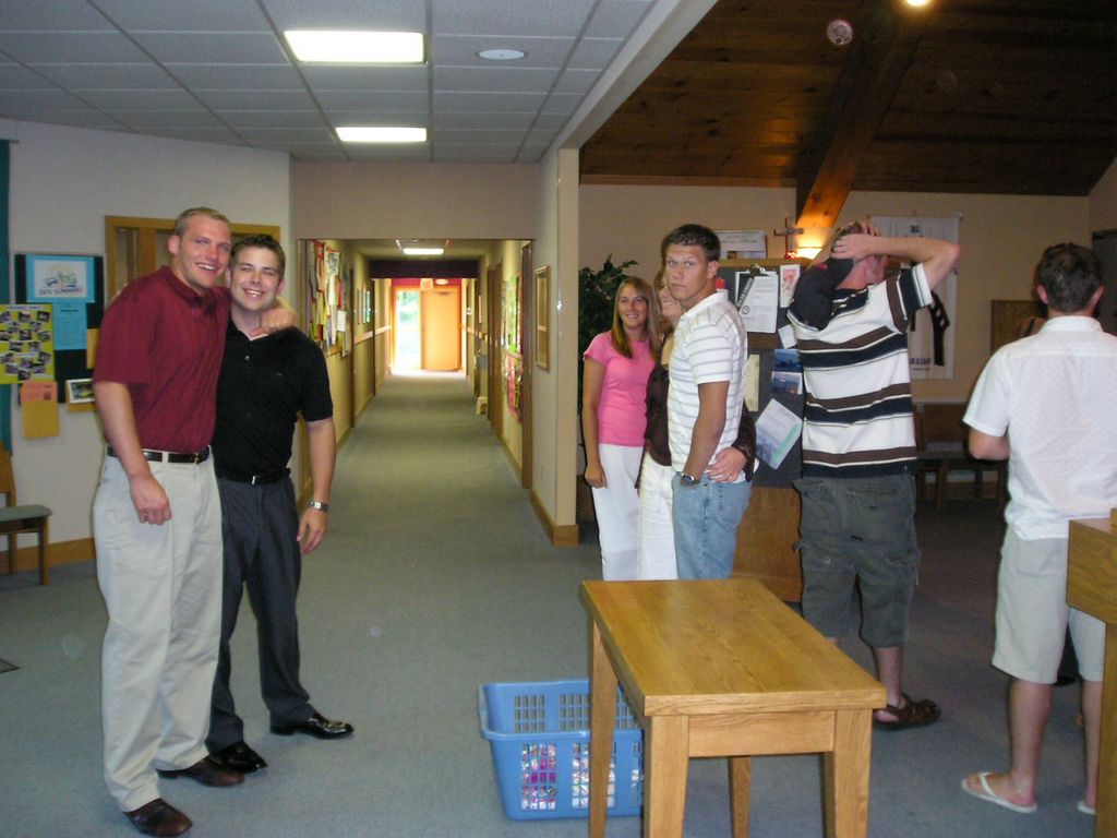 Justin gives Ryan a big hug