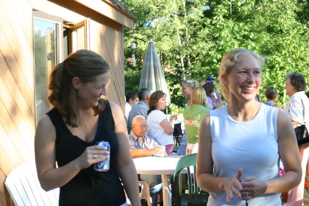 Giggles at the rehearsal afterparty