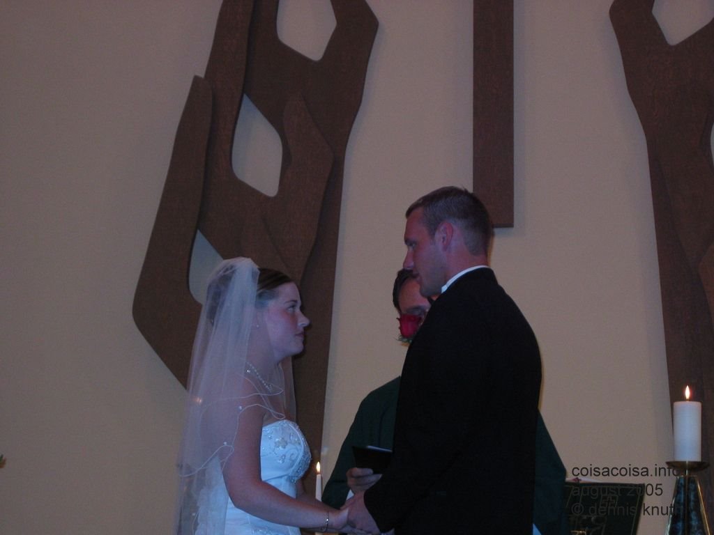 Justin and Julia gaze seriously at each other