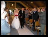Bride walks down the aisle