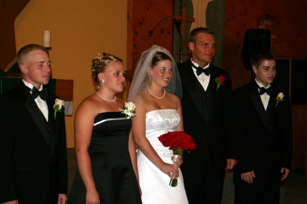 Groom Justin Bride Justin and brothers of the bride