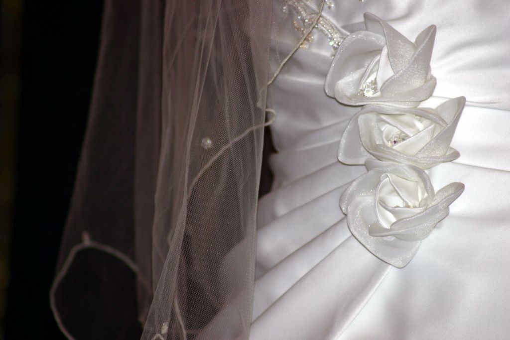 flowers on the back of the dress