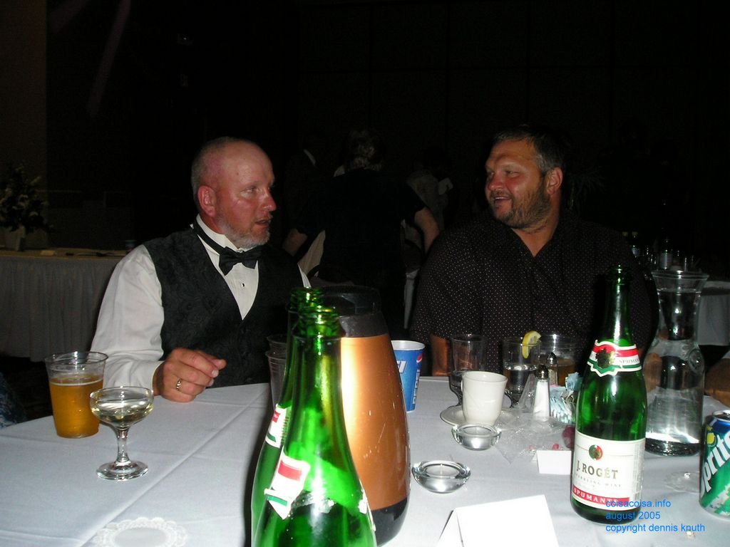 Gary talks to a neighbor