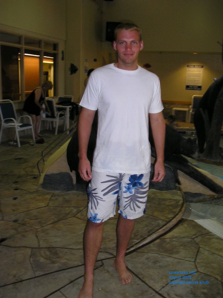 Justin the groom looks cool the day before the wedding