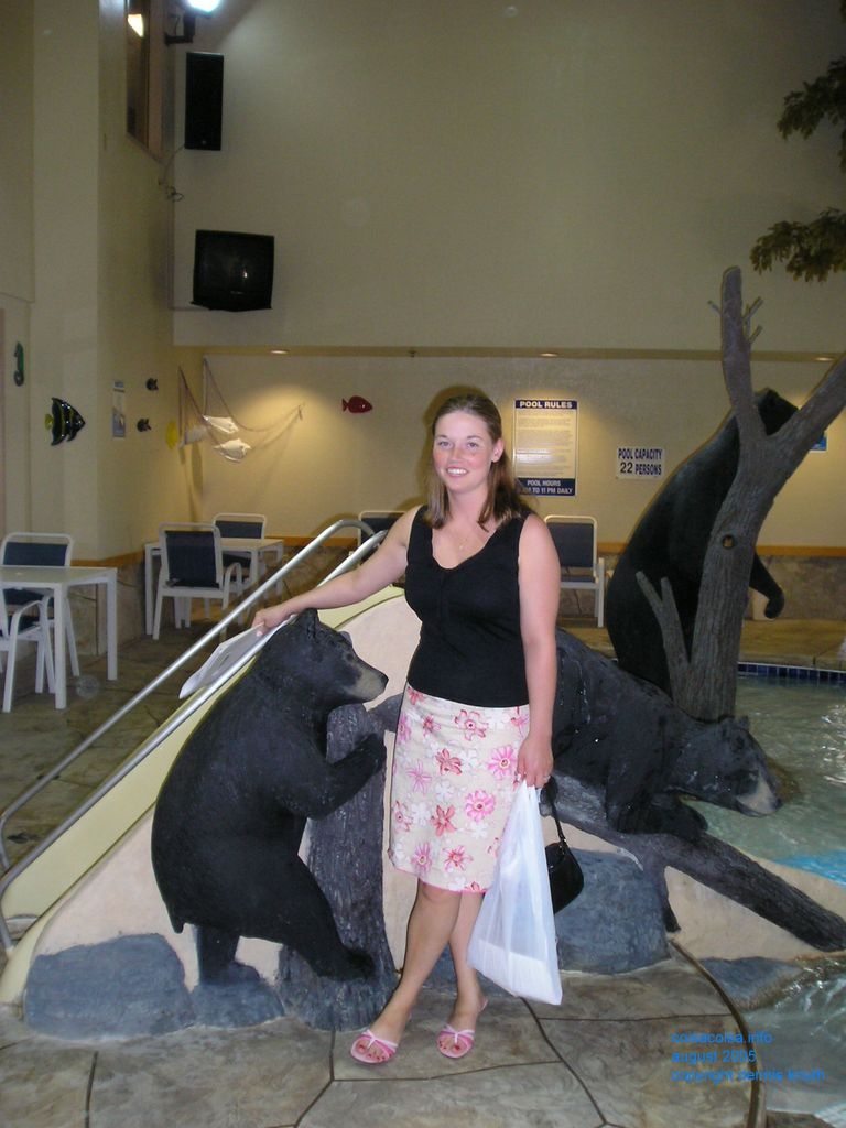 Julia with the black bears in Minocqu