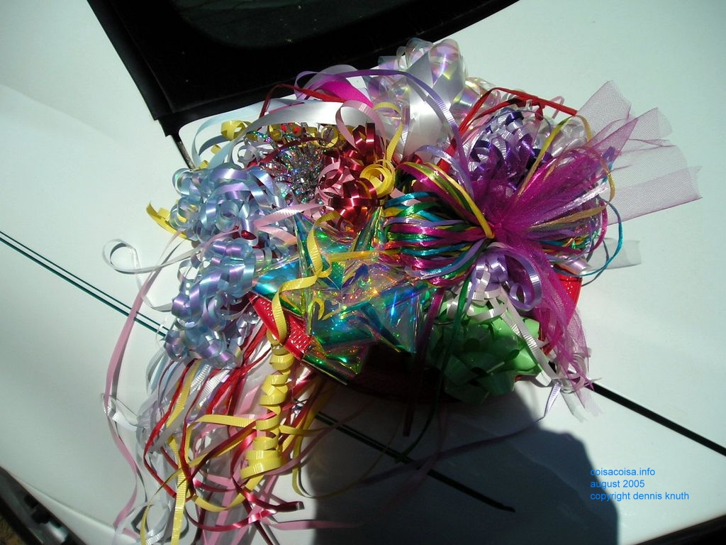 Gift ribbon bouquets for Justin and Julia