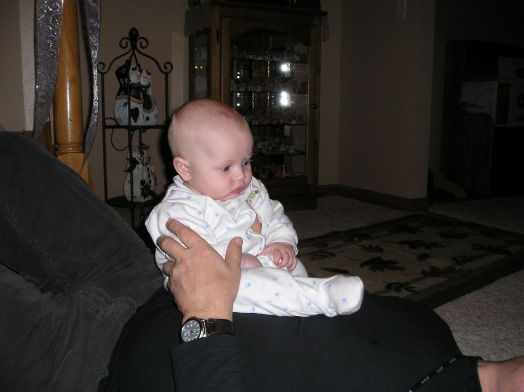 Jared is Baby belly bouncing on Uncle Dennis Knuth