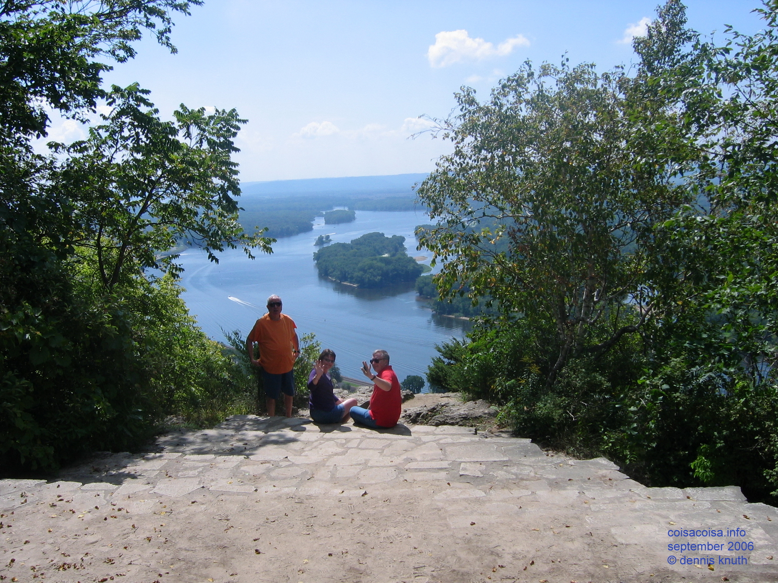 Dennis Knuth and sister wave with Muscio