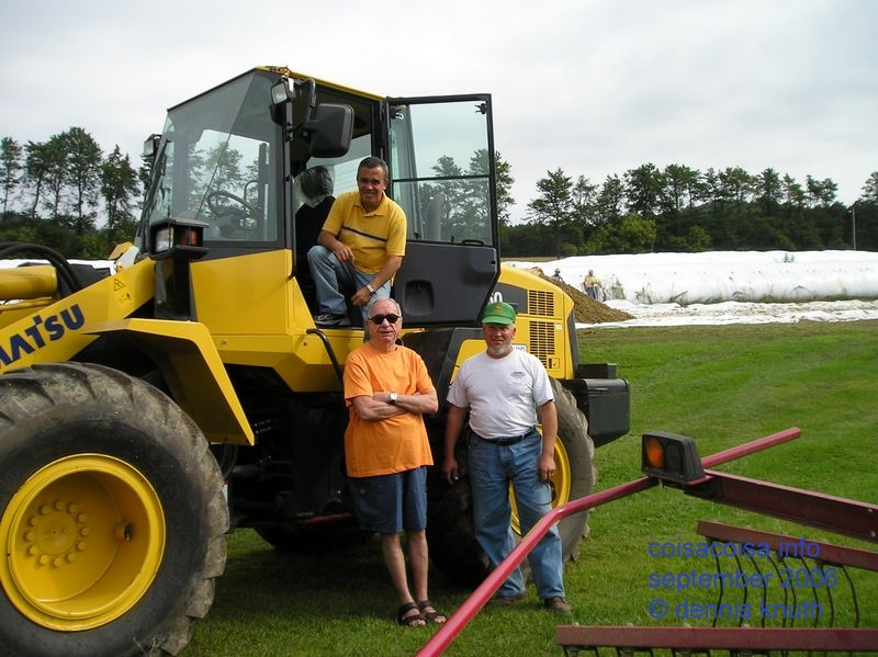 Muscio Helton and Gary on a Komatsu earth mover