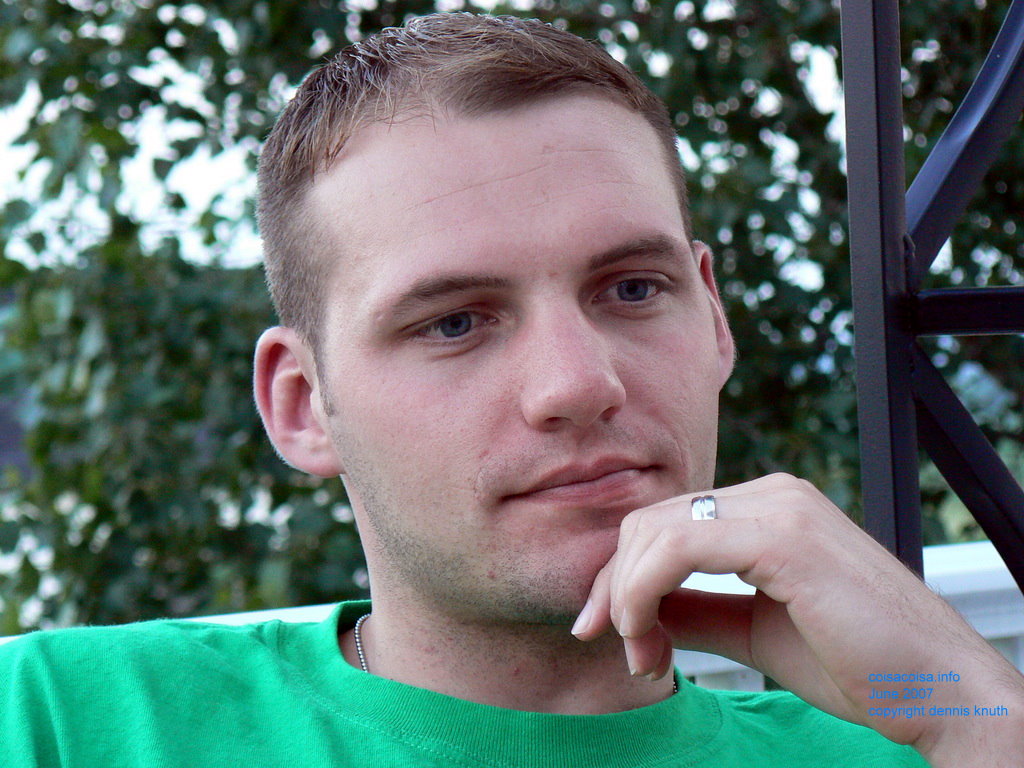 Justin is pensive in the closeup