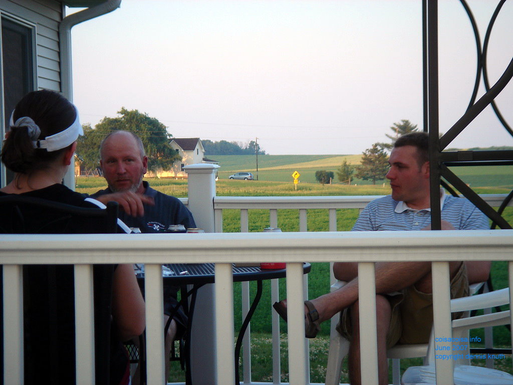 Gary talking to the family