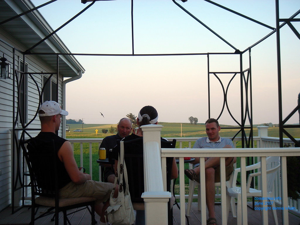 Family on the deck out back