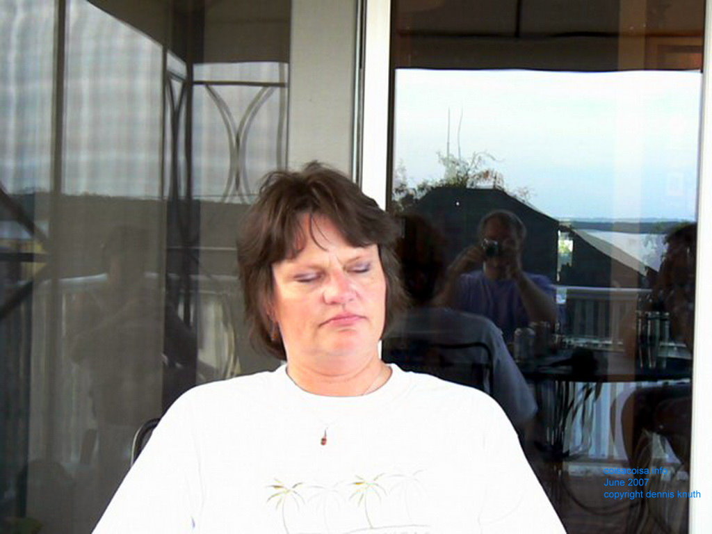 Dennis relected in the window