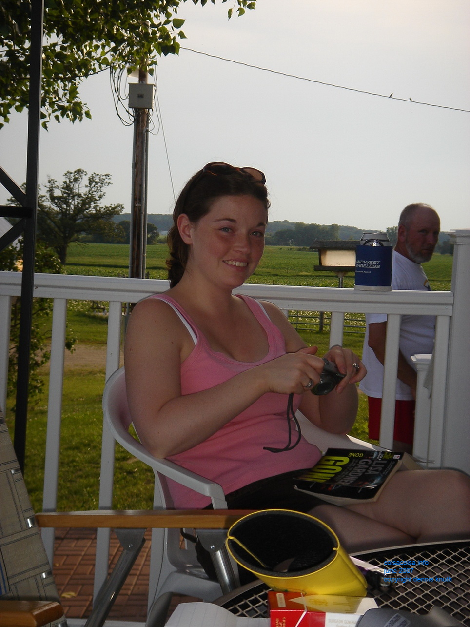 Julia Meek gets ready to take a picture