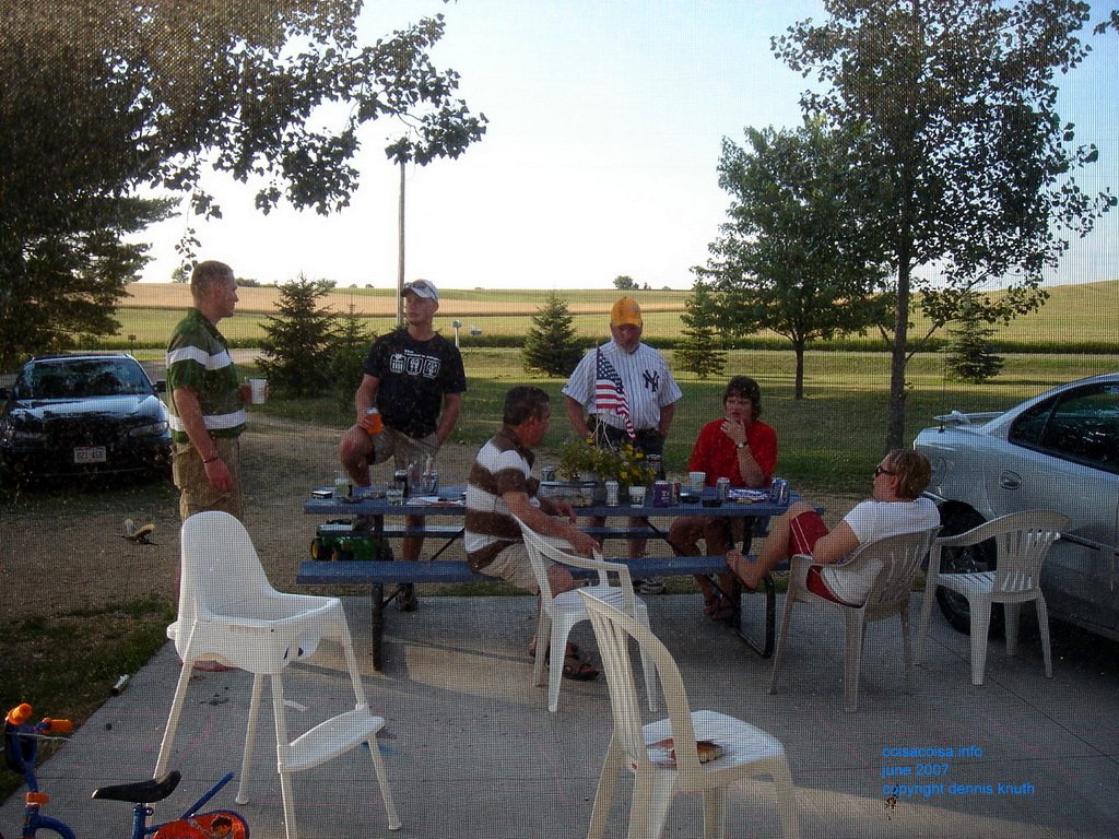 Wisconsin family standing around talking