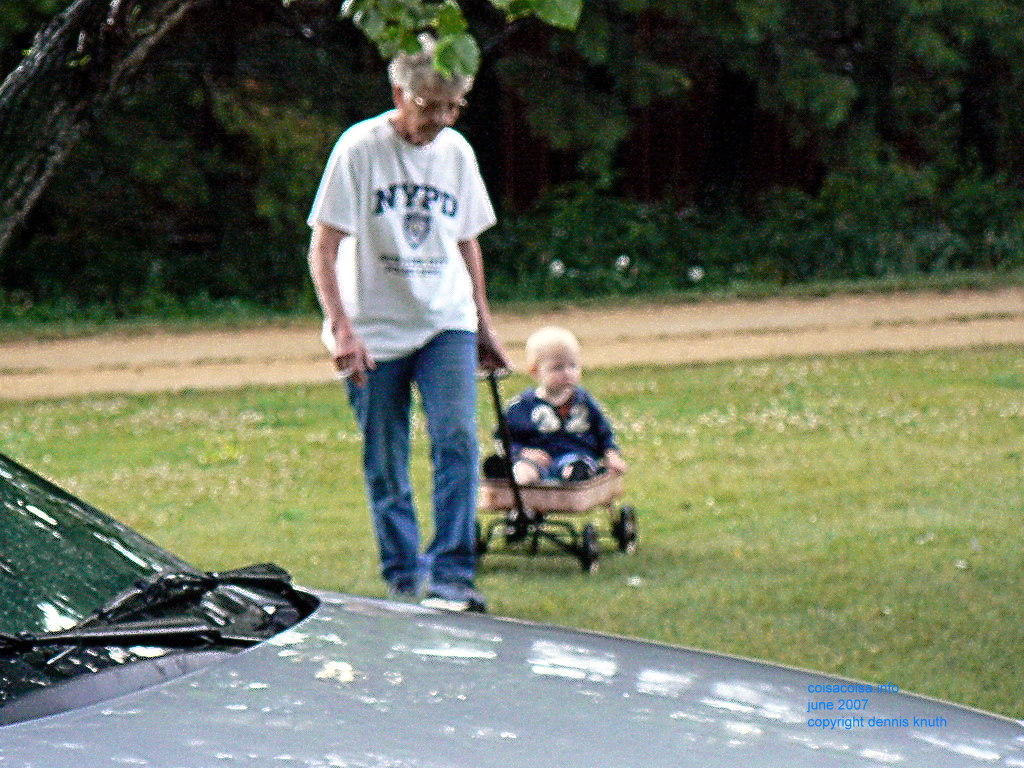 Duplicate Great Grandma pulling Jared