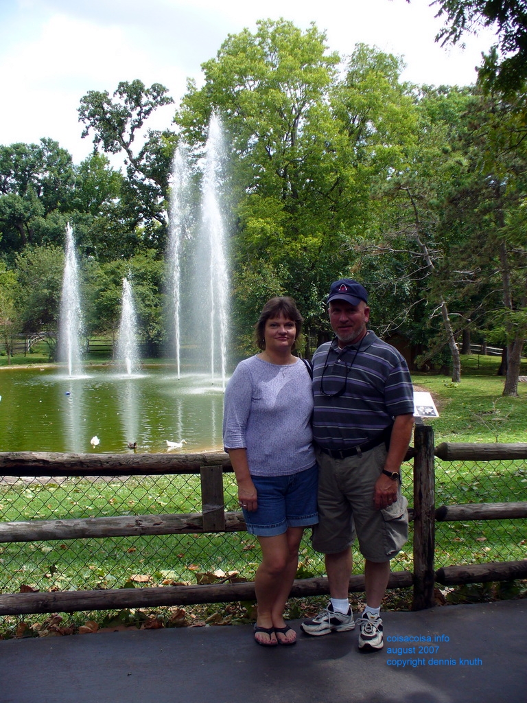 Saxes at a fountain in the St Louis Zoo