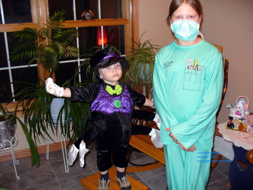 Brother and Sister Jared and Kelsey in Halloween Costumes