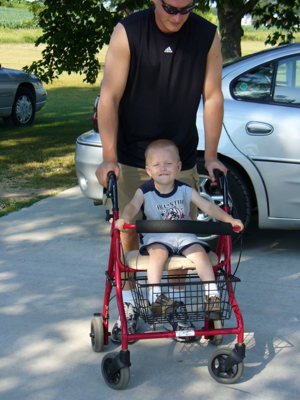 Wire Wagon Pushing Jared by Nathan