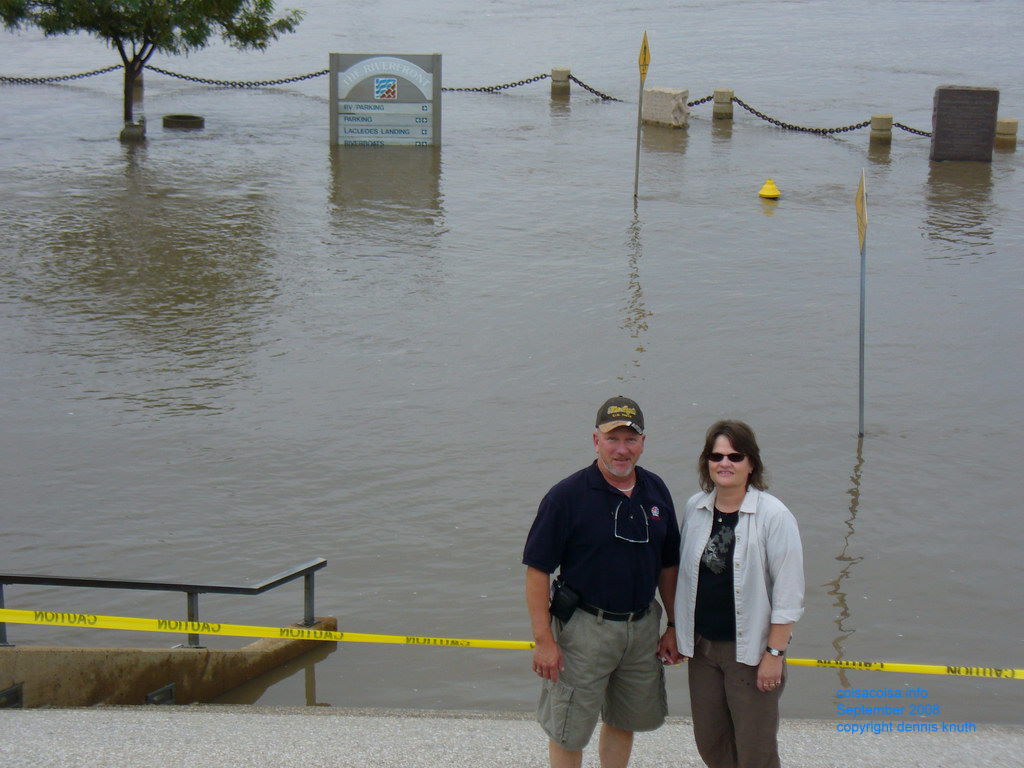 St Louis parking lot flooded by the Mississippi