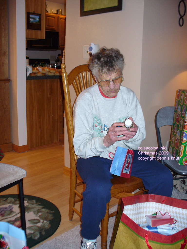 Emogene Reading what's on the bottle