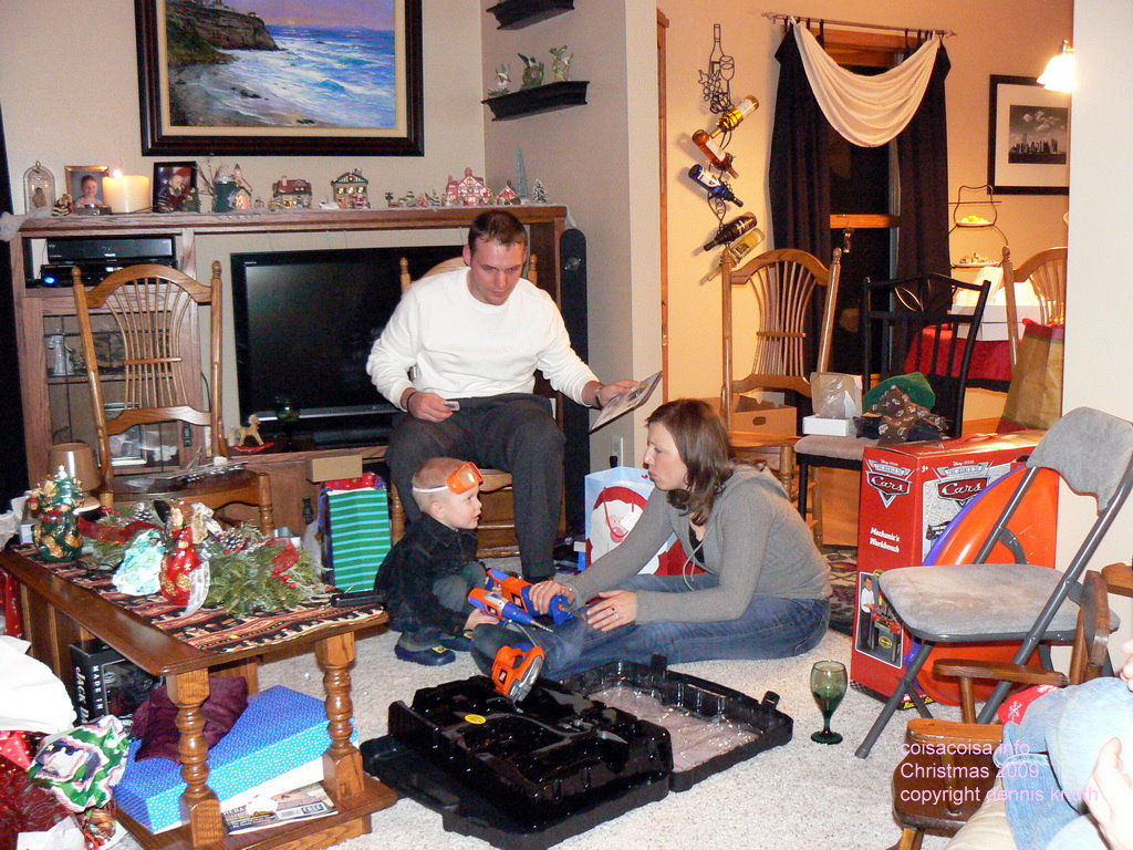 Justin and Kaydi playing with Jared