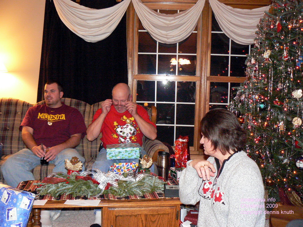 Gary examining his gift