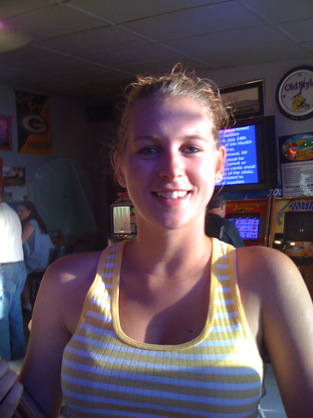 Kathy at the Corel Bar in Durand Wisconsin - our favorite Bartender