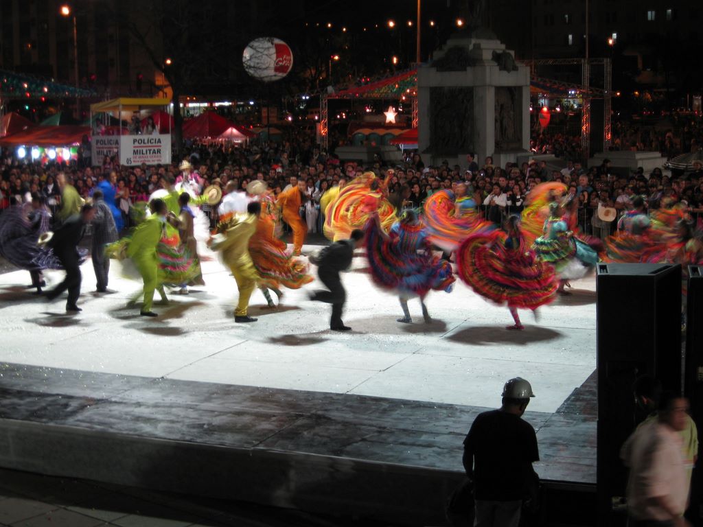 Folk dancing with vigor