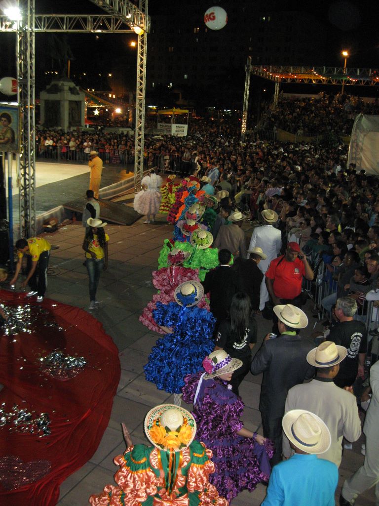 Folk Dance group approaches the performance platform