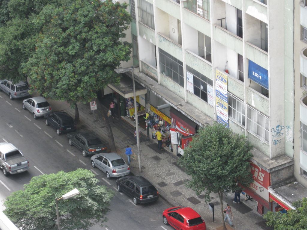 Parked Car View and Belo Horizonte street scene