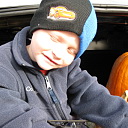 Jared showing off his blonde eye lash cuteness