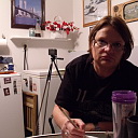 Sherri paying some Halloween bills