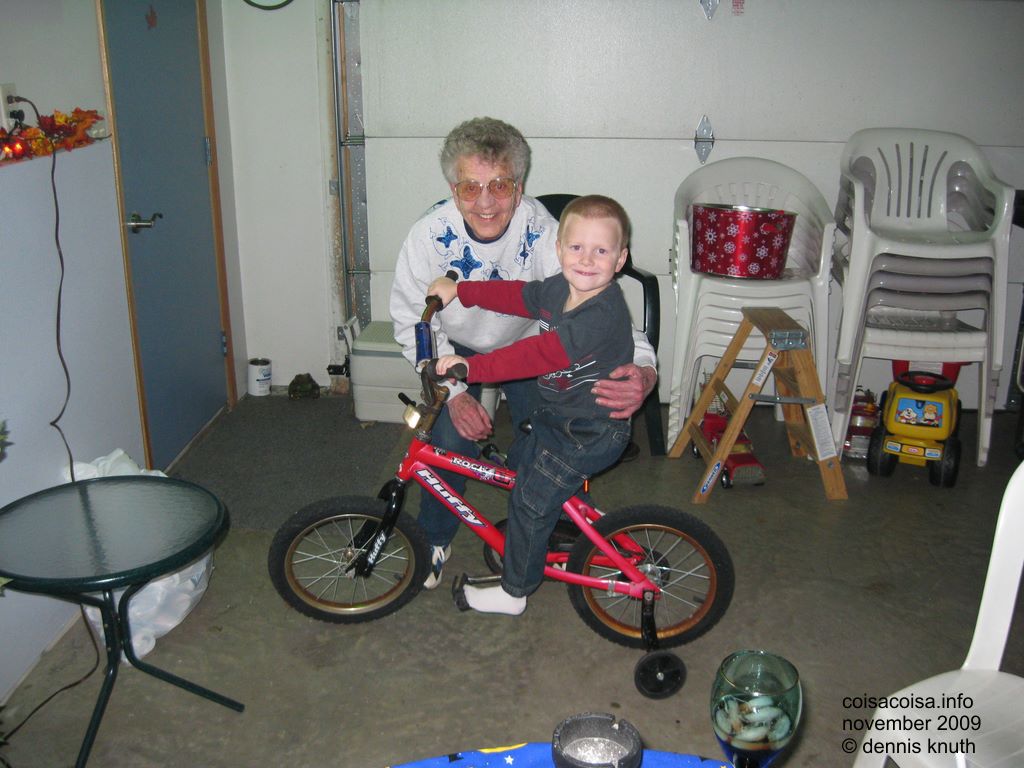 Emogene Smiles with Jared on his bike