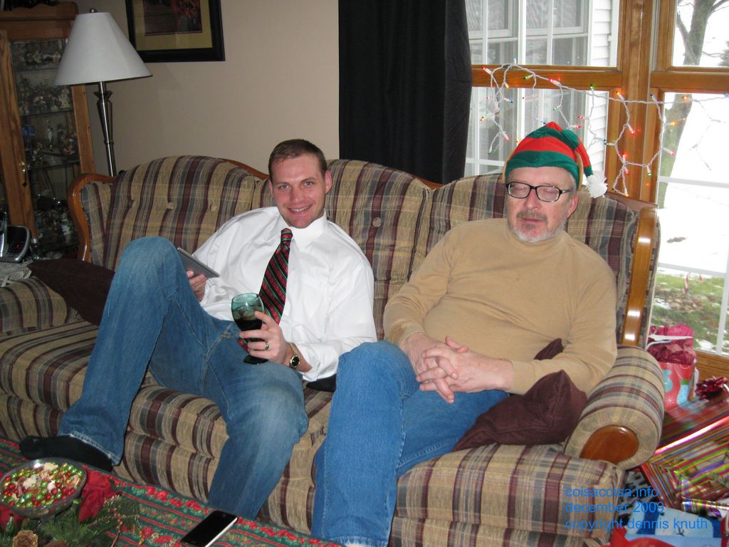 Uncle Dennis looks asleep with Justin