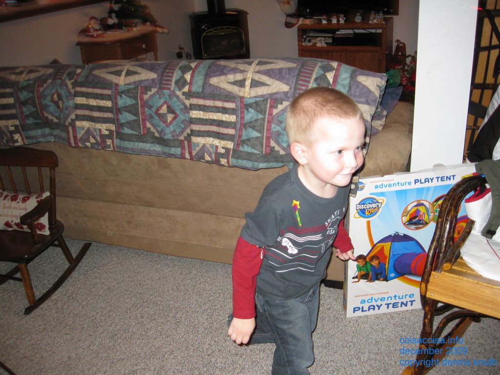 Jared is five years old on this Christmas in 2009