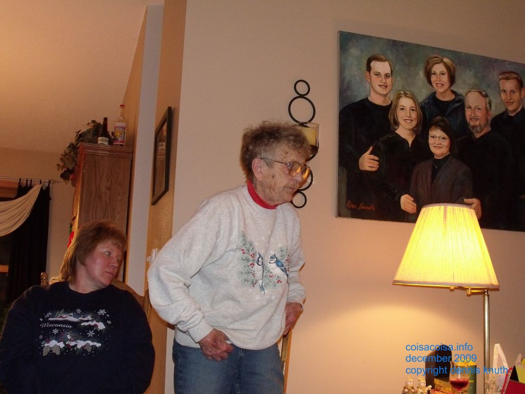 Great Grandma Emogene watching as someone opens her gift